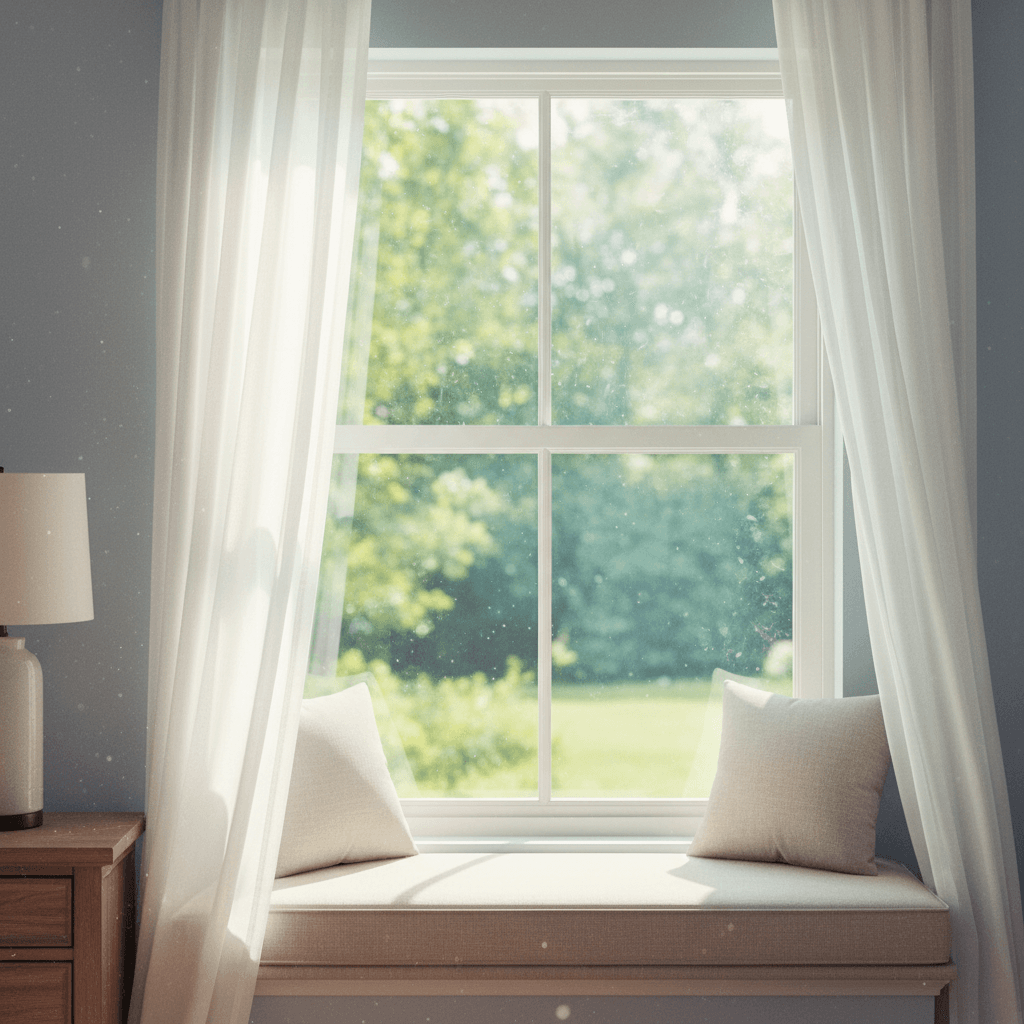 Low-e replacement window in bedroom