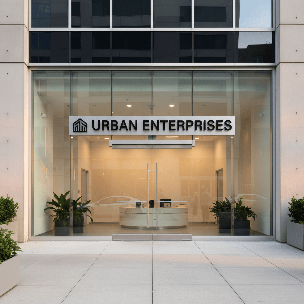 Commercial glass storefront