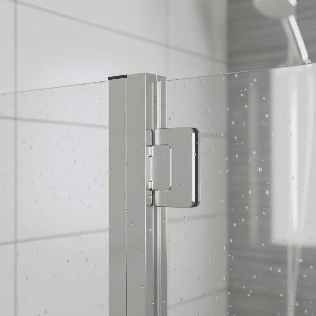 Shower door hinge and hardware