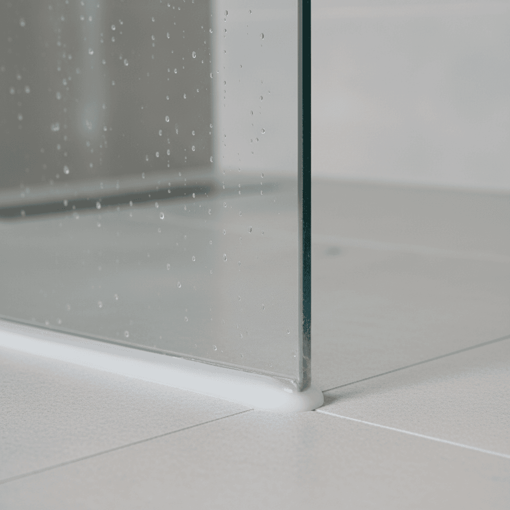 Silicone seal detail on glass installation