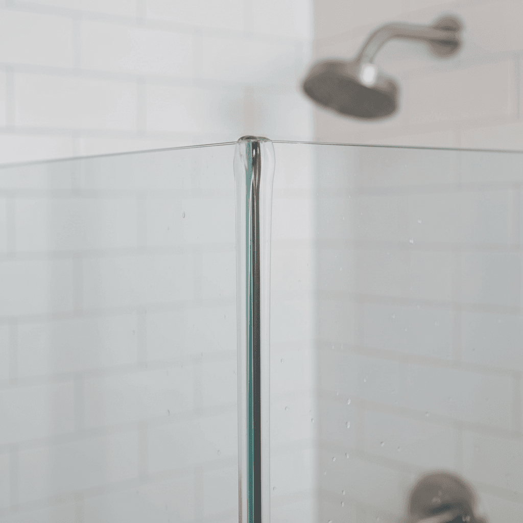 Silicone seal detail on shower door