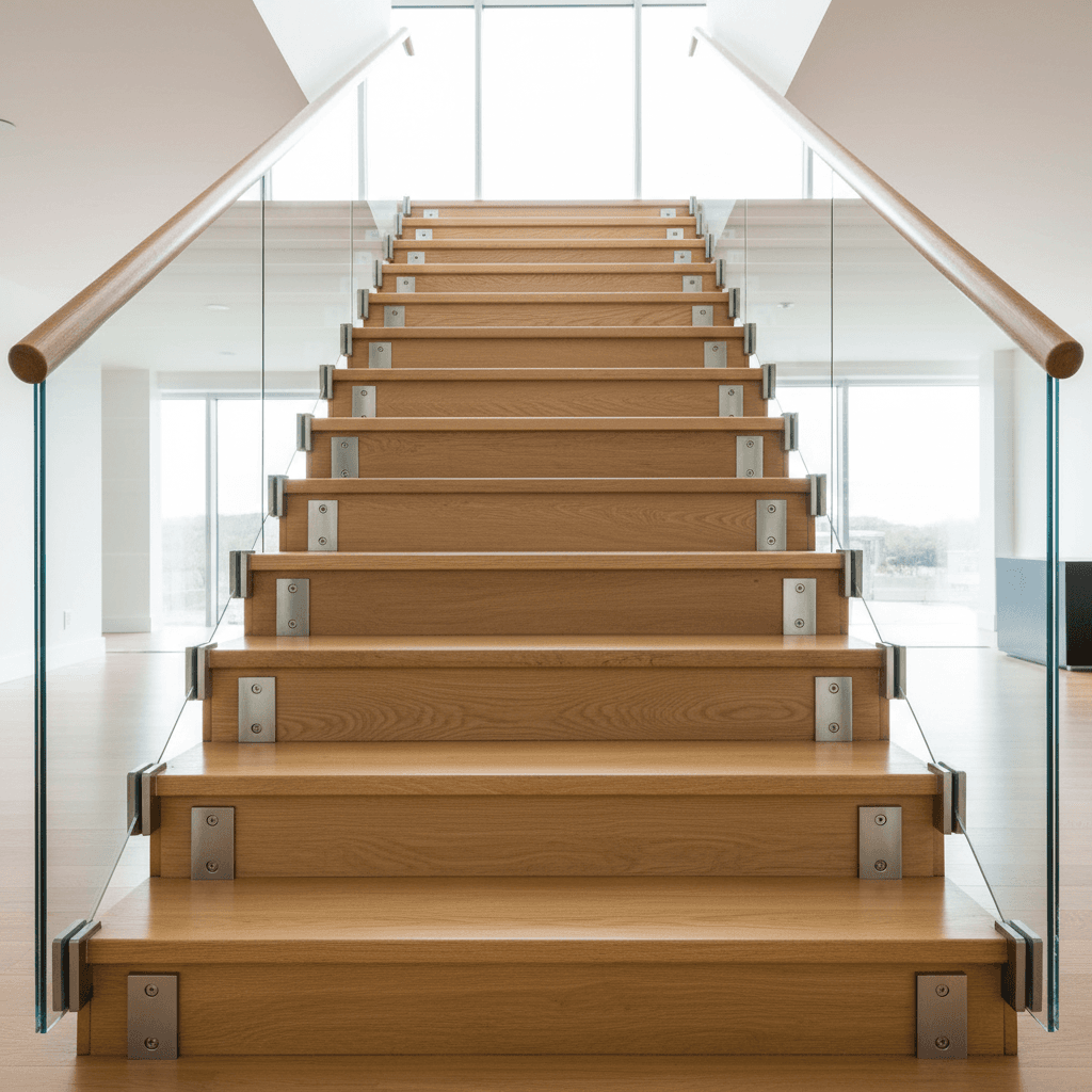 Glass railing installed on Kirkland staircase